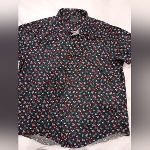 No Boundaries Black Shirt with Floral Design